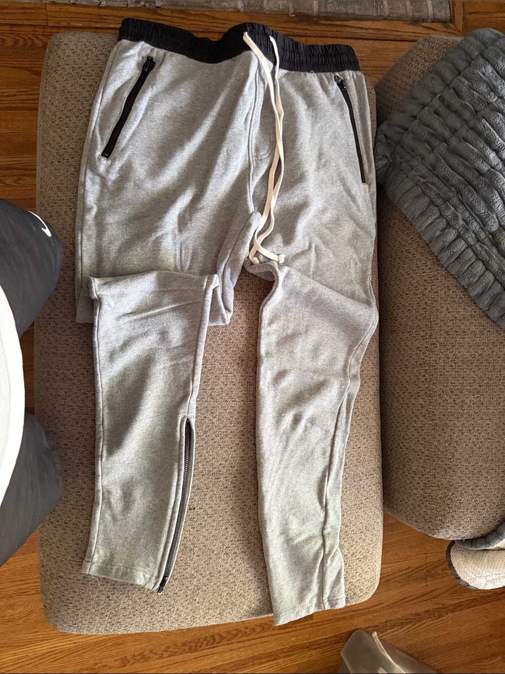 Fear of god essentials Light Gray Jogger Sweatpants with Black Waistband